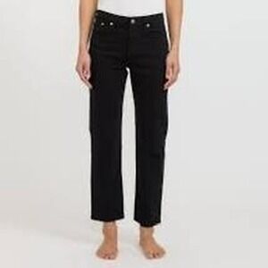 Levi's Wedgie Straight Black Jeans High Rise Button Fly Size 28 26 Inseam